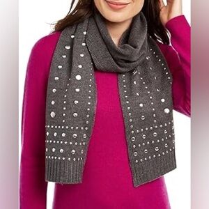 Michael Kors Women's Dome-Stud Muffler Scarf Derby/Silver